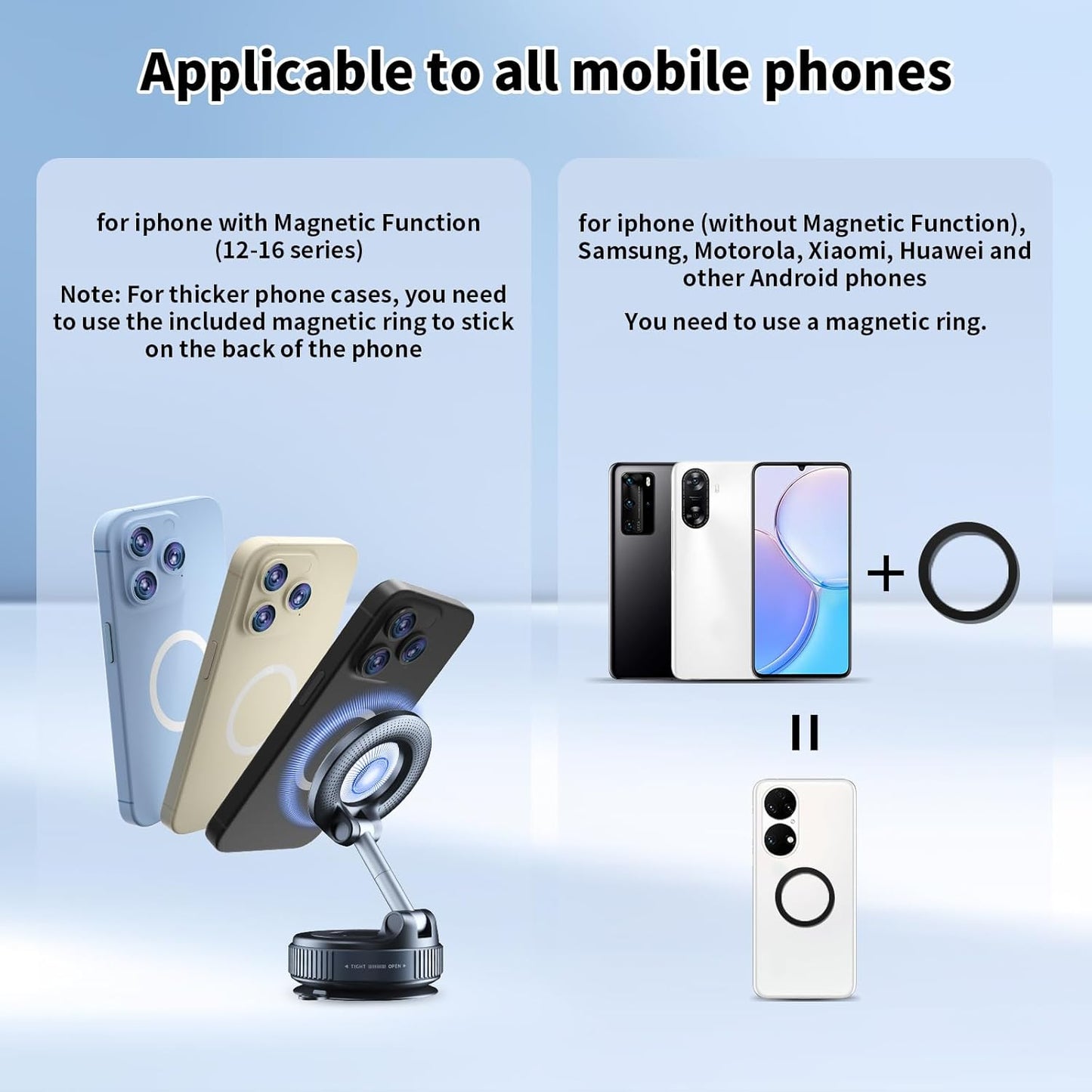 Vacuum Magnetic Suction Phone Holder